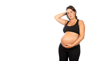 Image showing beautiful pregnant woman expecting a boy