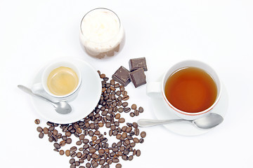 Image showing coffe,tea and choco cream