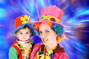 Image showing Funny clown, child, girl