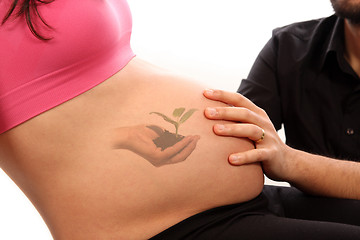 Image showing beautiful pregnant woman expecting a baby girl