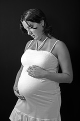 Image showing beautiful pregnant woman expecting a boy