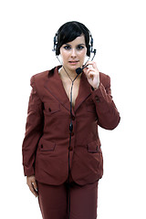 Image showing Young woman callcenter