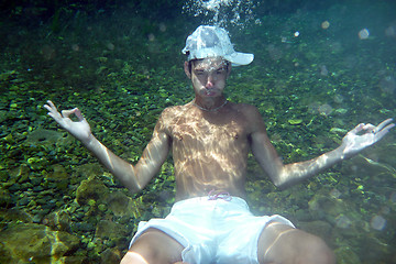 Image showing man underwater in the pool