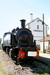 Image showing old vintage steam train, transportation 