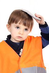 Image showing worried baby businessman