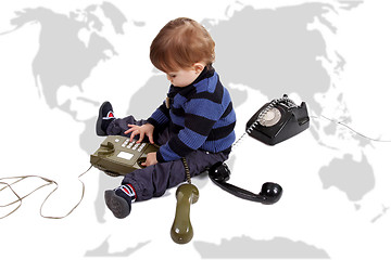 Image showing child in a call center