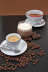 Image showing coffe,tea and choco cream