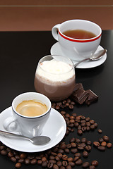 Image showing coffe,tea and choco cream