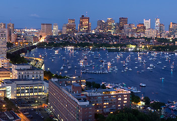 Image showing Aerial view of Cambridge and Boston