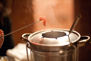 Image showing Meat fondue