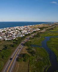 Image showing Aerial view of Massachusetts coast