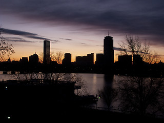 Image showing Boston back bay skyline seen at dawn