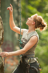 Image showing Female rock climber