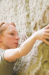 Image showing Female rock climber