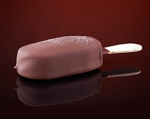 Image showing Ice cream covered with chocolate