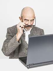 Image showing old man computer