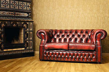 Image showing Sofa Near The Fireplace