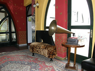 Image showing Retro (art nouveau) interior with a gramophone