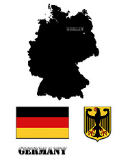 Image showing The map and the arms of Germany