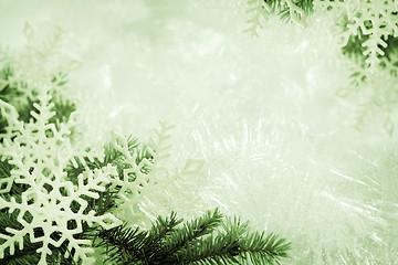 Image showing Green christmas background