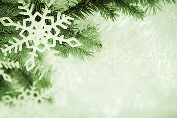 Image showing Green christmas background