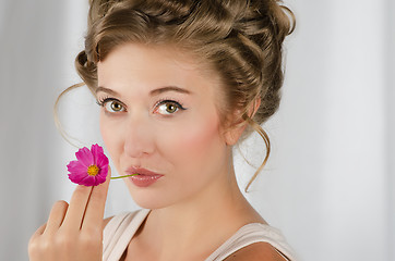 Image showing beauty woman closeup portrait