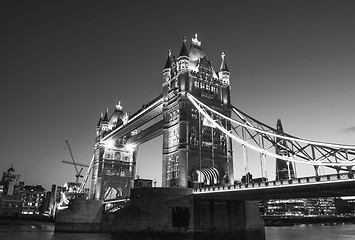 Image showing Beautiful colors of Tower Bridge at Dusk - London