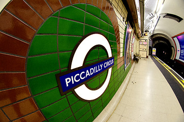 Image showing LONDON - SEP 27: Underground Piccadilly Circus tube station in L
