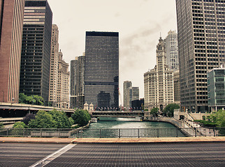 Image showing Bridge and Buildings in Chicago, U.S.A.