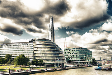 Image showing London Architecture detail over river Thames