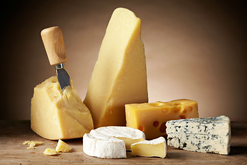 Image showing Various types of cheese