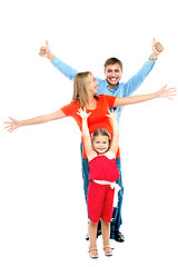 Image showing Happy smiling family of three having fun