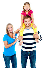 Image showing Happy family. Studio shot