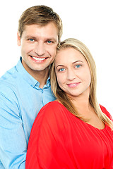 Image showing Profile shot of an adorable young love couple