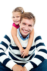 Image showing Father and daughter having fun together