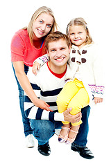 Image showing Portrait of happy parents with their daughter