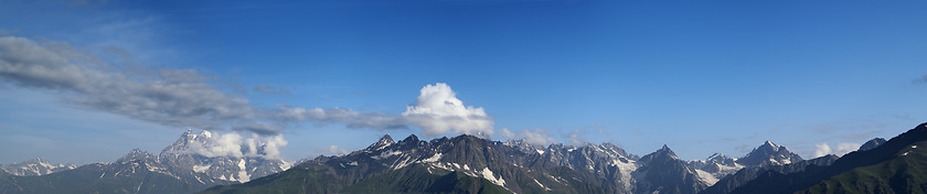 Image showing Panorama of high mountains in nice day