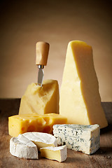 Image showing Various types of cheese