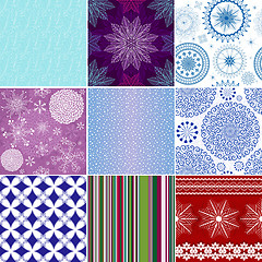 Image showing Set seamless christmas patterns