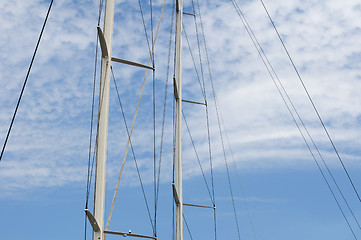 Image showing Masts of yachts