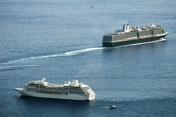 Image showing Two big cruise ships