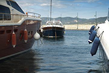 Image showing Anchored yachts in St. Tropez 