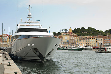 Image showing Anchored Yacht in St. Tropez