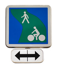 Image showing Road sign for the cycle path