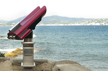 Image showing Coin Operated red Binocular 