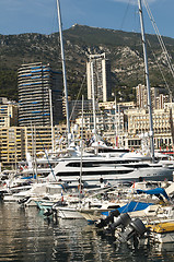 Image showing Yachts moored in Monaco