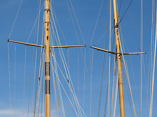 Image showing Masts of yachts