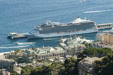 Image showing Big cruise ship docked in Monaco