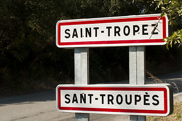 Image showing St. Tropez road sign