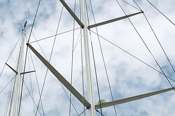 Image showing Masts of yachts